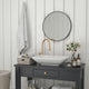 Black,24" Round |#| Accent Wall Mount Mirror with Black Aluminum Frame - 24" Round Wall Mirror