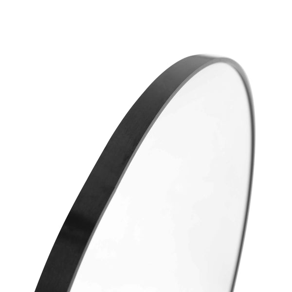 Black,24" Round |#| Accent Wall Mount Mirror with Black Aluminum Frame - 24" Round Wall Mirror