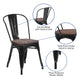 Black |#| Black Metal Stackable Chair with Wood Seat - Restaurant Chair - Bistro Chair