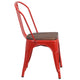 Red |#| Red Metal Stackable Chair with Wood Seat - Restaurant Chair - Bistro Chair