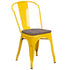 Metal Stackable Chair with Wood Seat