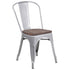 Metal Stackable Chair with Wood Seat