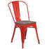 Metal Stackable Chair with Wood Seat