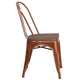 Copper |#| Copper Metal Stackable Chair with Wood Seat - Kitchen Furniture - Café Chair