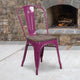 Purple |#| Purple Metal Stackable Chair with Wood Seat - Kitchen Furniture - Café Chair