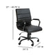 Black LeatherSoft/Black Frame |#| Mid-Back Black LeatherSoft Executive Swivel Office Chair with Black Frame/Arms