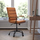 Brown LeatherSoft/Black Frame |#| Mid-Back Brown LeatherSoft Executive Swivel Office Chair with Black Frame/Arms