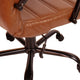 Brown LeatherSoft/Black Frame |#| Mid-Back Brown LeatherSoft Executive Swivel Office Chair with Black Frame/Arms