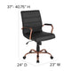 Black LeatherSoft/Rose Gold Frame |#| Mid-Back Black LeatherSoft Executive Swivel Office Chair - Rose Gold Frame/Arms