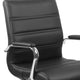 Black LeatherSoft/Chrome Frame |#| Mid-Back Black LeatherSoft Executive Swivel Office Chair with Chrome Frame/Arms