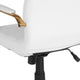 White LeatherSoft/Gold Frame |#| Mid-Back White LeatherSoft Executive Swivel Office Chair with Gold Frame/Arms