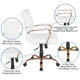 White LeatherSoft/Rose Gold Frame |#| Mid-Back White LeatherSoft Executive Swivel Office Chair - Rose Gold Frame/Arms