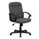 Gray |#| Mid-Back Gray Fabric Executive Swivel Office Chair with Nylon Arms