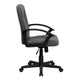 Gray |#| Mid-Back Gray Fabric Executive Swivel Office Chair with Nylon Arms