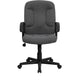 Gray |#| Mid-Back Gray Fabric Executive Swivel Office Chair with Nylon Arms