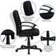 Black |#| Mid-Back Black Fabric Executive Swivel Office Chair with Nylon Arms