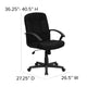 Black |#| Mid-Back Black Fabric Executive Swivel Office Chair with Nylon Arms