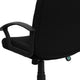 Black |#| Mid-Back Black Fabric Executive Swivel Office Chair with Nylon Arms