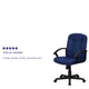 Navy |#| Mid-Back Navy Fabric Executive Swivel Office Chair with Nylon Arms