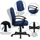 Navy |#| Mid-Back Navy Fabric Executive Swivel Office Chair with Nylon Arms