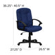 Navy |#| Mid-Back Navy Fabric Executive Swivel Office Chair with Nylon Arms