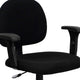 Black |#| Mid-Back Black Fabric Swivel Task Office Chair with Adjustable Height and Arms