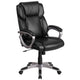 Black |#| Mid-Back Black LeatherSoft Executive Swivel Office Chair with Padded Arms