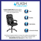Black |#| Mid-Back Black LeatherSoft Executive Swivel Office Chair with Padded Arms