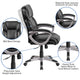 Black |#| Mid-Back Black LeatherSoft Executive Swivel Office Chair with Padded Arms