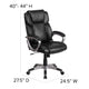 Black |#| Mid-Back Black LeatherSoft Executive Swivel Office Chair with Padded Arms