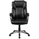 Black |#| Mid-Back Black LeatherSoft Executive Swivel Office Chair with Padded Arms