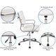 White |#| Mid-Back White LeatherSoft Contemporary Panel Executive Swivel Office Chair