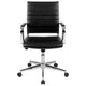 Black |#| Mid-Back Black LeatherSoft Ribbed Executive Swivel Office Chair - Desk Chair