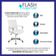 White |#| Mid-Back White LeatherSoft Ribbed Executive Swivel Office Chair - Desk Chair