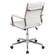 White |#| Mid-Back White LeatherSoft Ribbed Executive Swivel Office Chair - Desk Chair