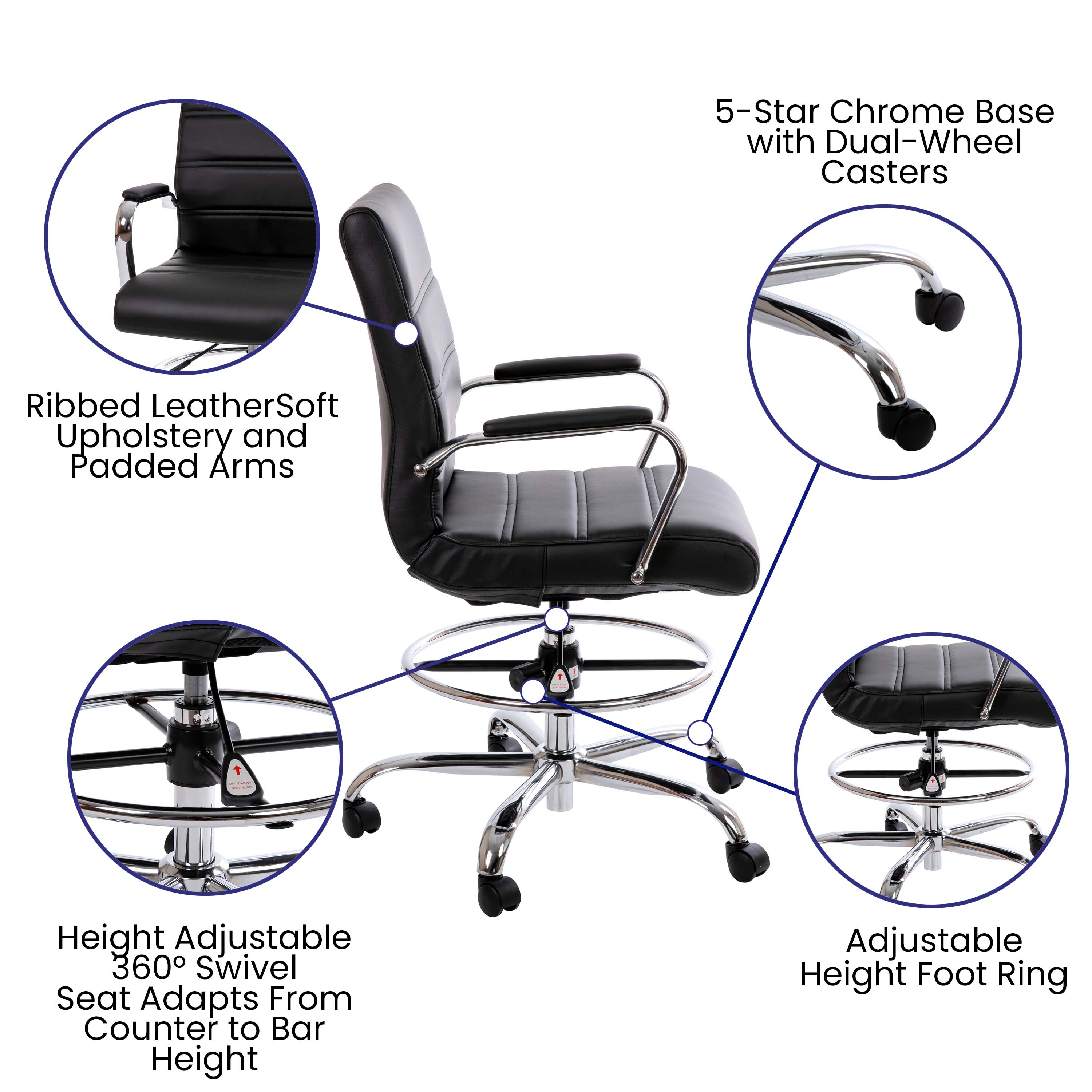 LeatherSoft Draft Chair GO 2286B BizChair