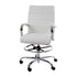 Mid-Back LeatherSoft Drafting Chair with Adjustable Foot Ring and Chrome Base