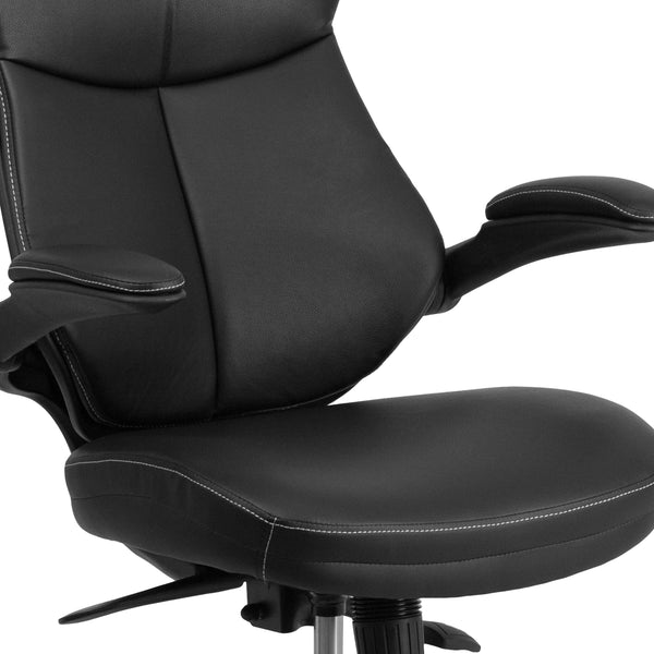 Mid-Back Black LeatherSoft Executive Ergonomic Chair with Back Angle Adjustment