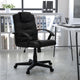 Mid-Back Black LeatherSoft Ripple &Accent Stitch Upholstered Swivel Office Chair