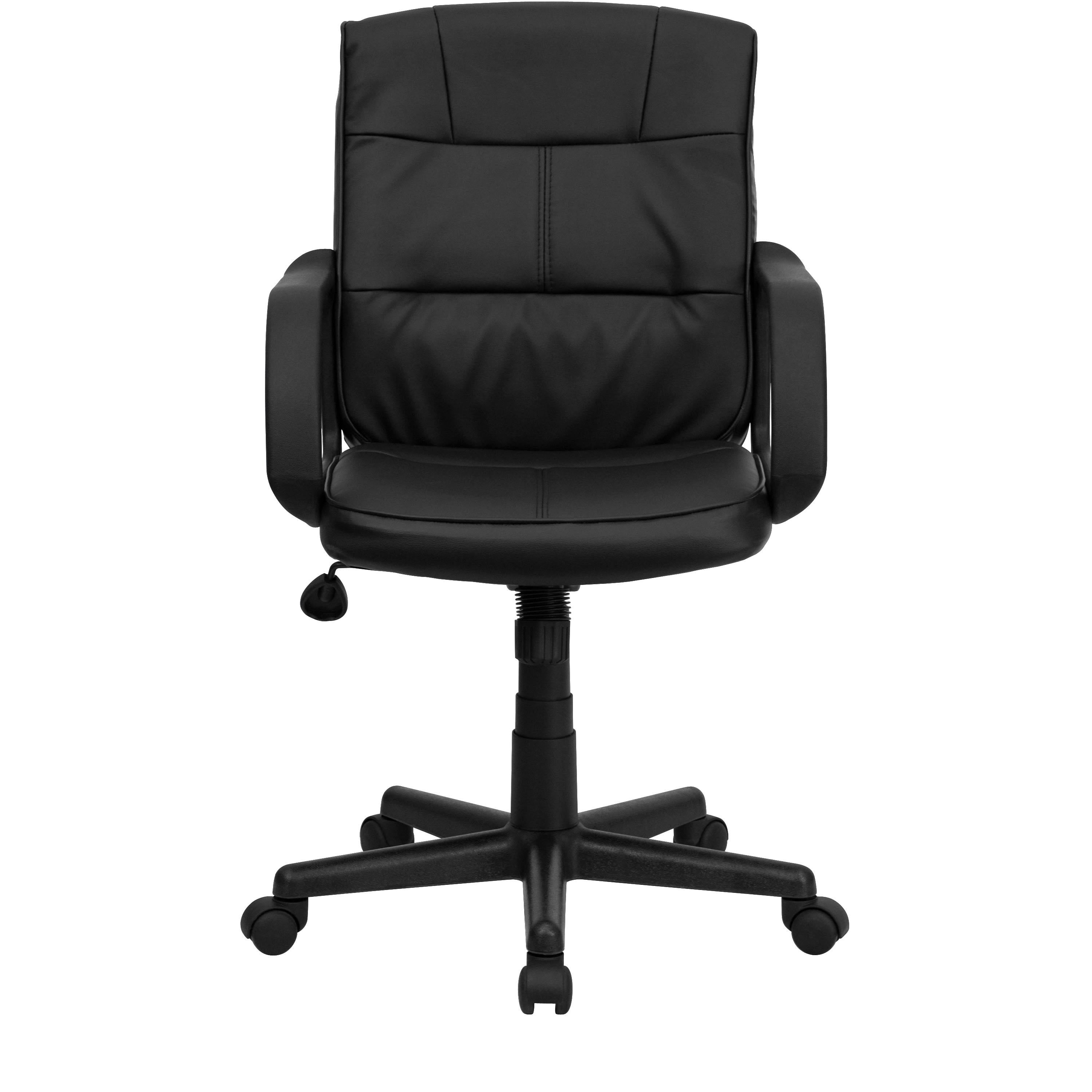 Mid-Back LeatherSoft Swivel Task Office Chair with Arms