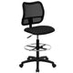 Black |#| Mid-Back Black Mesh Drafting Chair with Contoured Backrest and Adjustable Height