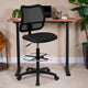 Black |#| Mid-Back Black Mesh Drafting Chair with Contoured Backrest and Adjustable Height