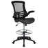 Mid-Back Mesh Ergonomic Drafting Chair with Adjustable Foot Ring and Flip-Up Arms