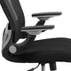 Mid-Back Black Mesh Ergonomic Office Chair with Height Adjustable Flip-Up Arms