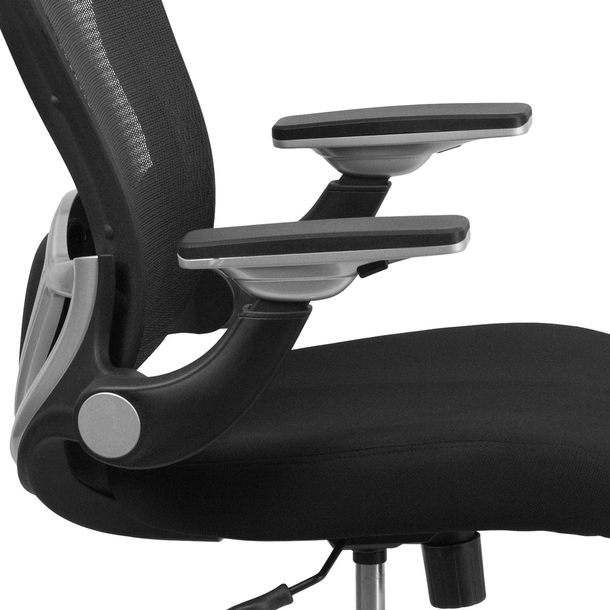 Mid-Back Black Mesh Ergonomic Office Chair with Height Adjustable Flip-Up Arms