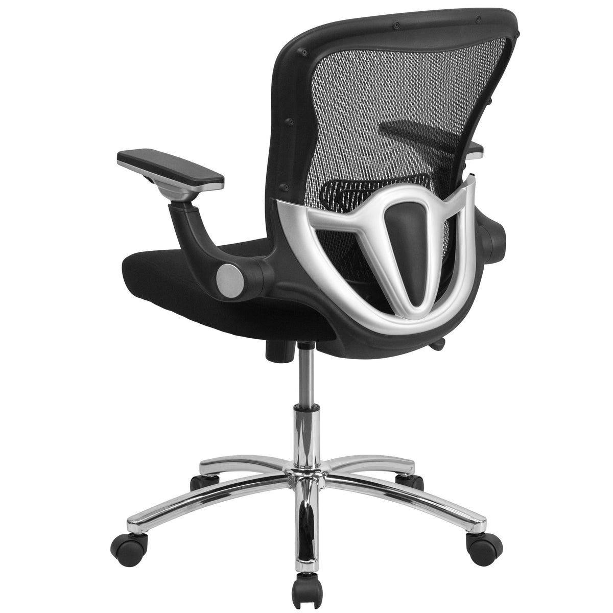 Mid-Back Black Mesh Ergonomic Office Chair with Height Adjustable Flip-Up Arms