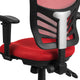 Red/Black Frame |#| Mid-Back Red Mesh Multifunction Ergonomic Office Chair with Adjustable Arms