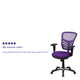 Purple/Black Frame |#| Mid-Back Purple Mesh Multifunction Ergonomic Office Chair with Adjustable Arms