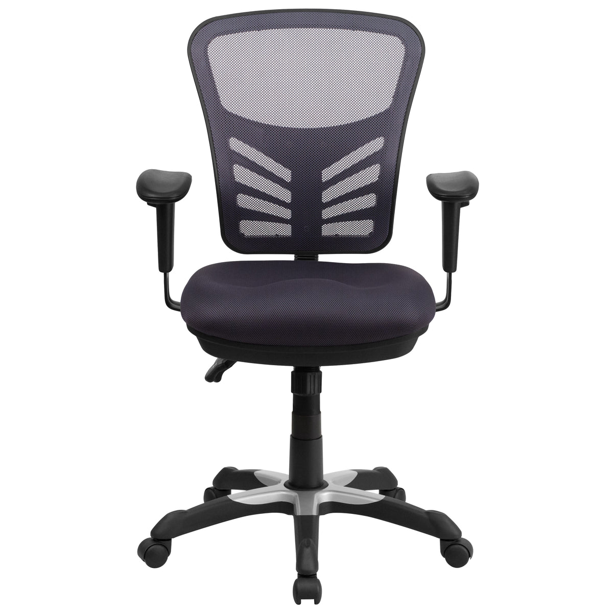 Dark Gray/Black Frame |#| Mid-Back Dk Gray Mesh Multifunction Ergonomic Office Chair with Adjustable Arms