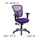 Purple/Black Frame |#| Mid-Back Purple Mesh Multifunction Ergonomic Office Chair with Adjustable Arms